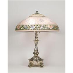 SIGNED PAIRPOINT REVERSE PAINTED TABLE LAMP.  