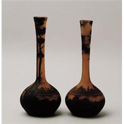 PAIR OF MULLER SCENIC CAMEO VASES.  