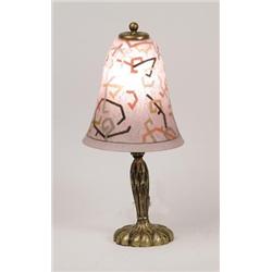 PAIRPOINT REVERSE PAINTED BOUDOIR LAMP.  
