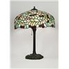 Image 1 : LEADED CHERRY TABLE LAMP.  