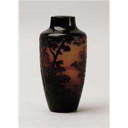 SIGNED D'ARGENTAL SCENIC CAMEO VASE.  