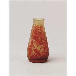 SIGNED GALLE FLORAL VASE.  