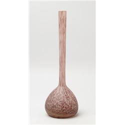 SIGNED DAUM NANCY MOTTLED GLASS VASE.  