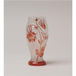 VAL ST. LAMBERT CAMEO VASE.  