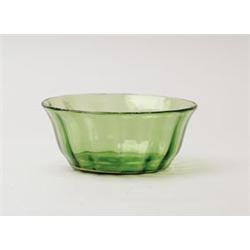 GREEN ART GLASS BOWL.  