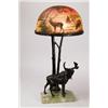 Image 1 : REVERSE PAINTED FIGURAL WILDLIFE LAMP.  