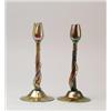 Image 1 : PAIR OF STEUBEN GOLD AURENE CANDLESTICKS.  