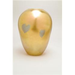DECORATED STEUBEN VASE.  