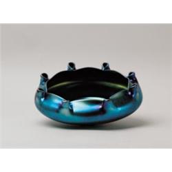 LARGE STEUBEN BLUE AURENE BOWL. 