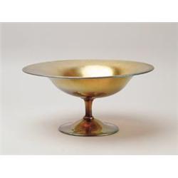 STEUBEN GOLD AURENE COMPOTE.  