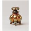 Image 1 : STEUBEN GOLD AURENE FOOTED COSMETIC JAR.  
