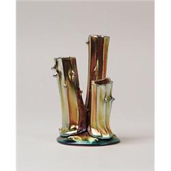 STEUBEN TREE TRUNK VASE.  