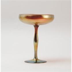 STEUBEN GOLD AURENE COMPOTE.  