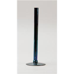 STEUBEN BLUE AURENE STICK VASE.  