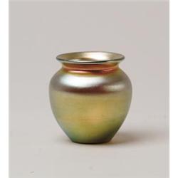 MINIATURE STEUBEN AURENE VASE.  