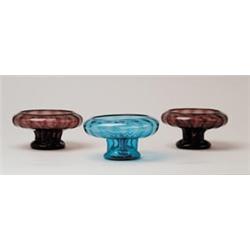 LOT OF THREE STEUBEN ATOMIC CLOUD BOWLS.  