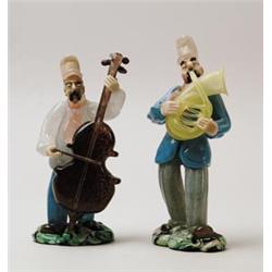 TWO ITALIAN OR CZECHOSLOVAKIAN GLASS FIGURES.  