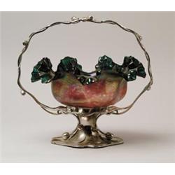 LOETZ TYPE BRIDES BOWL & HOLDER.  