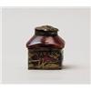 Image 1 : LOETZ TYPE GLASS & BRASS INKWELL.  