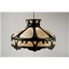 Image 1 : ARTS & CRAFTS BLOWN-OUT PANEL HANGING LAMP.  
