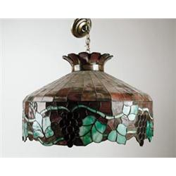 LARGE LEADED HANGING LAMP.  