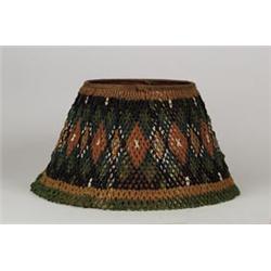 UNUSUAL POLAR ESKIMO BEADWORK LAMP SHADE.  