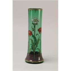 ENAMELED ART NOUVEAU VASE.  