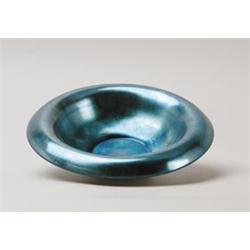 BLUE IRIDESCENT BOWL.  