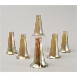 SIX GOLD IRIDESCENT LILY SHADES.  