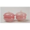 Image 1 : PAIR OF COVERED DRESSER JARS. 