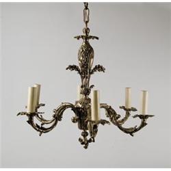 BRASS CANDLE CHANDELIER.  