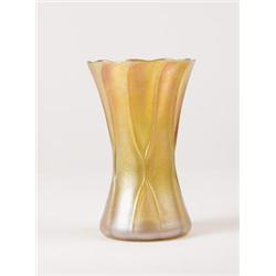SIGNED TIFFANY IRIDESCENT VASE.  