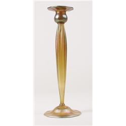 TIFFANY GOLD IRIDESCENT CANDLESTICK.  