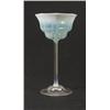 Image 1 : SIGNED TIFFANY GREEN PASTEL CHAMPAGNE GLASS. 