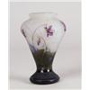 Image 1 : FINE SIGNED DAUM ACID CUT AND ENAMELED VIOLETS VASE.  