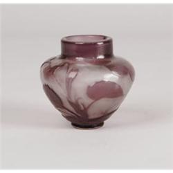 SIGNED GALLE CAMEO GLASS VASE.  