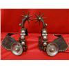Image 4 : California spurs, large pattern, silver inlay w/ sombrero strap conchos, straps by Jay Nunn, Miles C