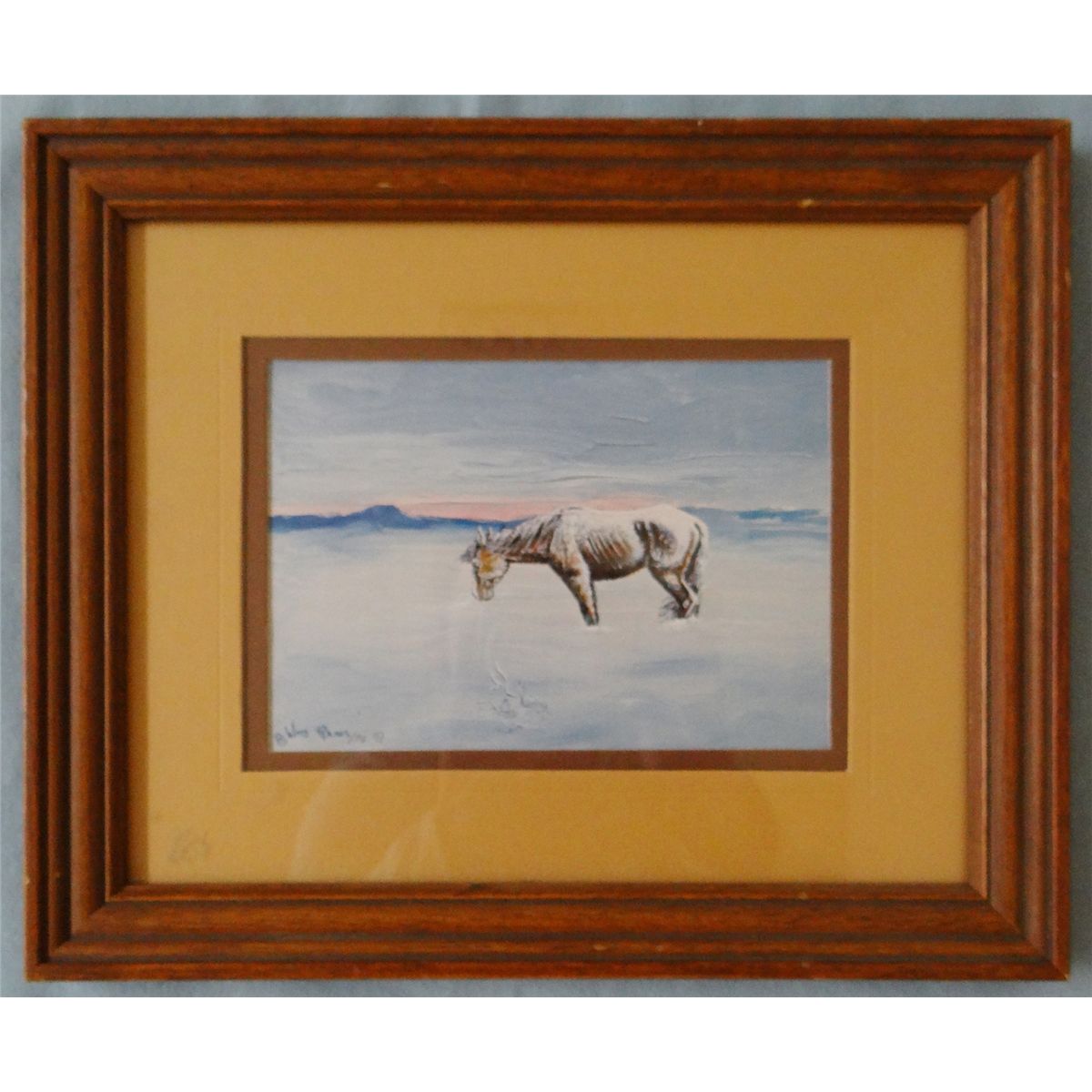 Bill Rains, horse in storm, oil, 6.5