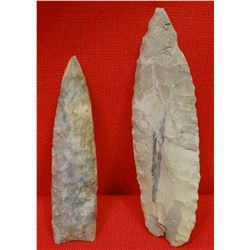2 Paleo points, 1 Agate basin 3.5" point, 1 Goshen 3" point, Rosebud, MT area