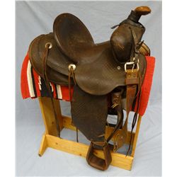 Hamley Form Fitter saddle, 12", high cantle, fully tooled, #5714