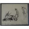Image 2 : Will James, The Spring Following a Hard Winter (Tailing Up), pencil, 9.5"x7.5", framed