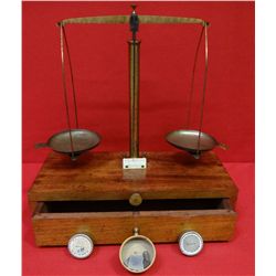 Montana gold scale w/weights, Becker Bros, New York