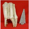 Image 1 : Archaic-era bison tooth and 2" point, Rosebud, MT