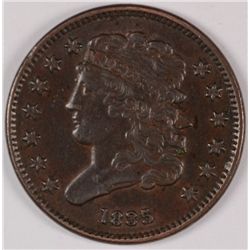 1835 HALF CENT AU-50