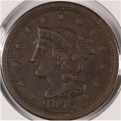 1845 LARGE CENT XF-40