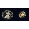 Image 1 : 1997 JACKIE ROBINSON PROOF $5.00 GOLD AND SILVER DOLLAR 2 PIECE COMMEM SET