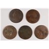 Image 1 : (5) LOW GRADE LARGE CENTS