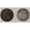 Image 1 : (2) SEATED HALF DIMES (58, 72)