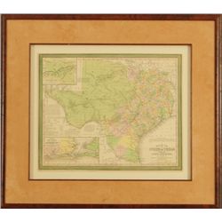 1852 J.H. Young Map Of Texas