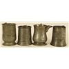 Image 1 : 4 Antique Pewter Tankards